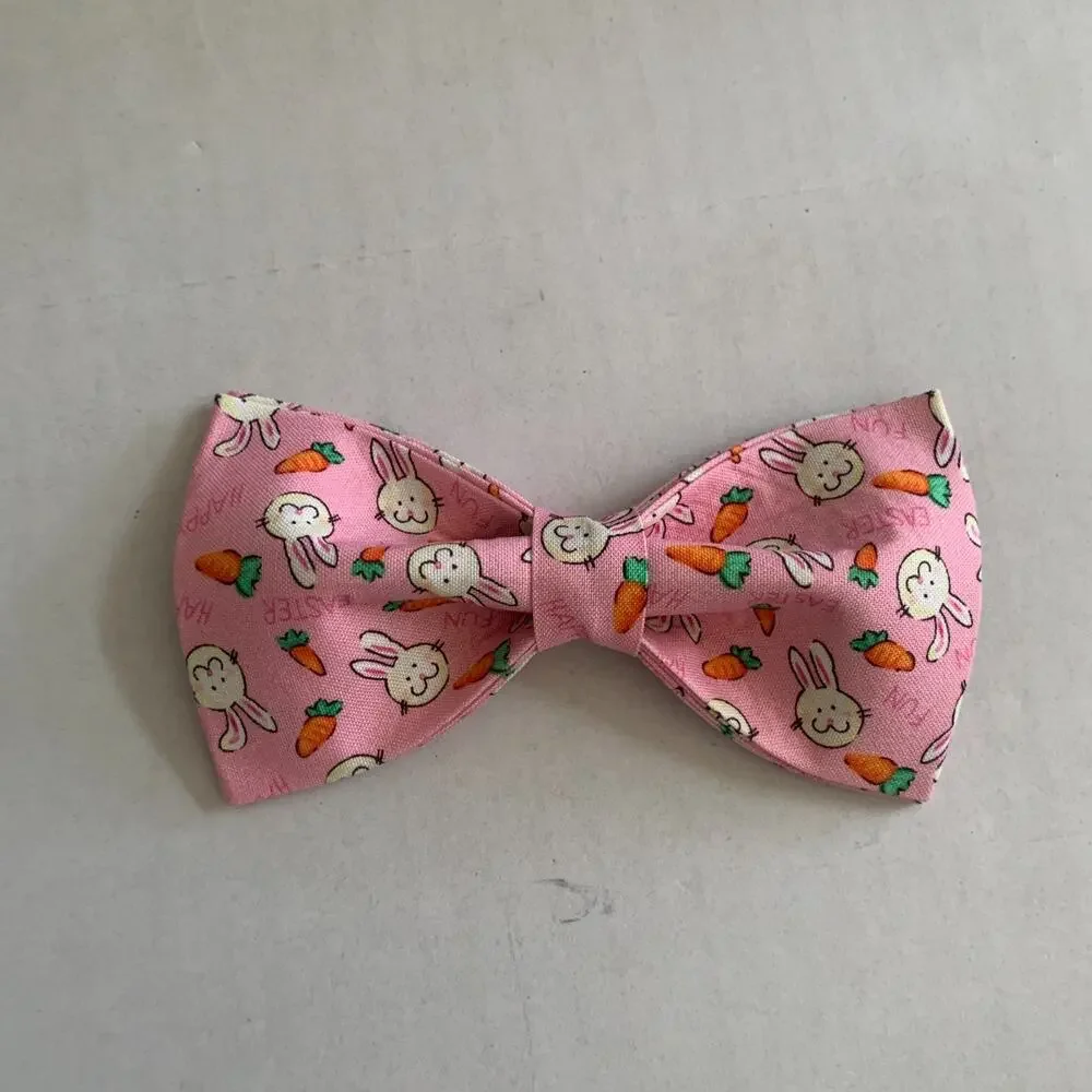 Unique Style Paws Adjustable Cotton Dog Collar With Bowtie Large Dog
